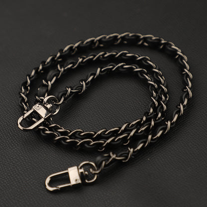 Handmade genuine swift Leather Chain Strap,Replacement Strap, Select Length,All Colours for Leather & Chain Avaliable,chain bag strap