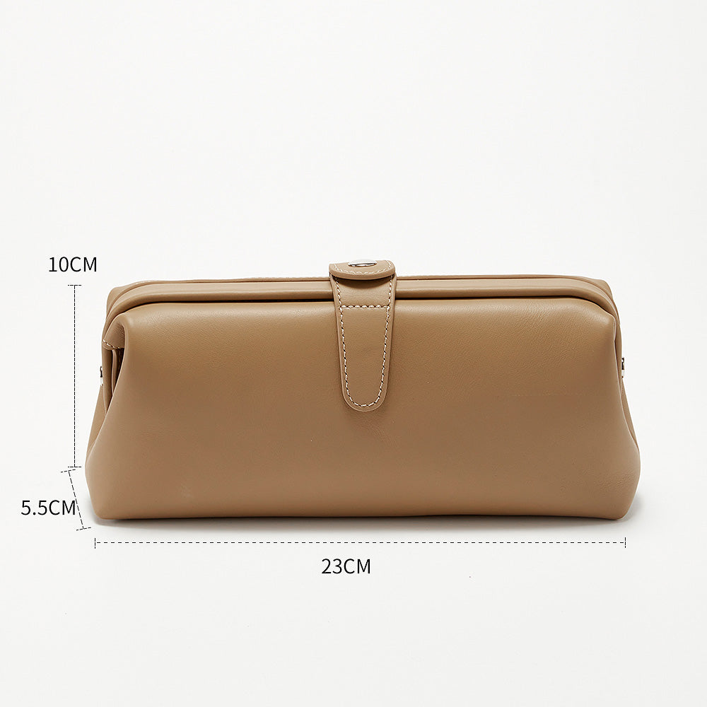 Premium Leather Travel Cosmetic Bag for Women – Large Capacity, Portable Makeup Organizer & Toiletry Case, High-Quality Cowhide, Stylish & Durable