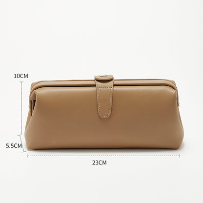 Premium Leather Travel Cosmetic Bag for Women – Large Capacity, Portable Makeup Organizer & Toiletry Case, High-Quality Cowhide, Stylish & Durable