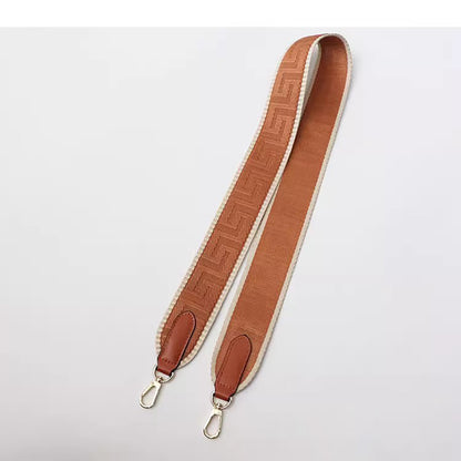 Color-Block Canvas & Leather Replacement Shoulder Strap, 5cm Wide, Handmade with Premium Quality
