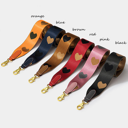 Handcrafted Heart-Shaped Canvas Strap for Women's Crossbody Bag – Adjustable Long Shoulder Strap, Premium Quality