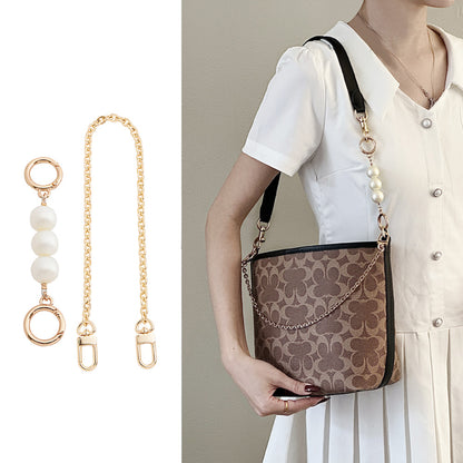Handmade Extension Chain Shoulder Strap with Metal Decorative Chain for City17 Bucket Bag – DIY Detachable Accessory
