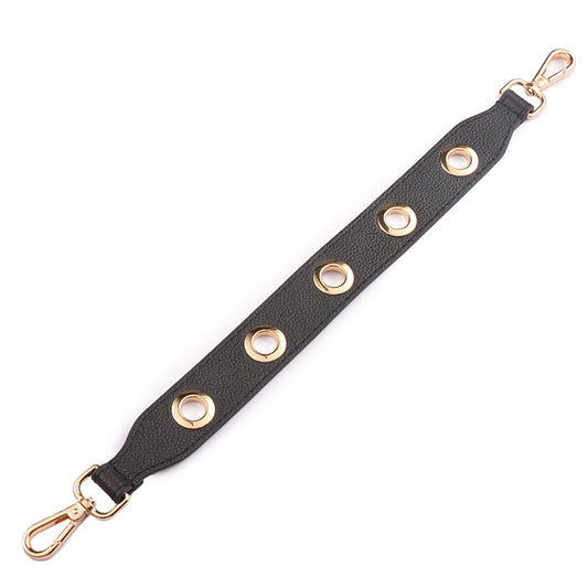 Genuine Litchi Pattern Leather Handbag Strap, Short Wide Handle with Hole Design, Premium Cowhide, Perfect for Tote Bags