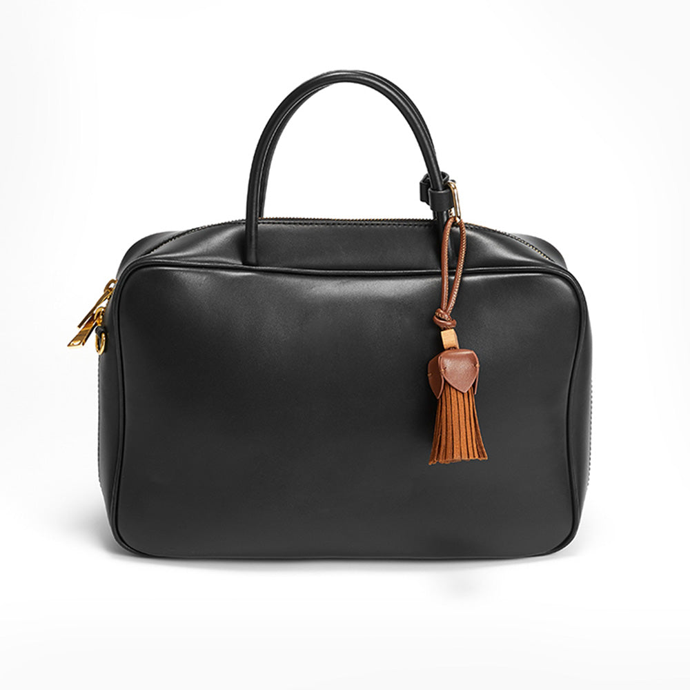 Handcrafted Genuine Leather Tassel Keychain - 20.5cm Long, High-Quality Cowhide, Premium Leather Bag Charm