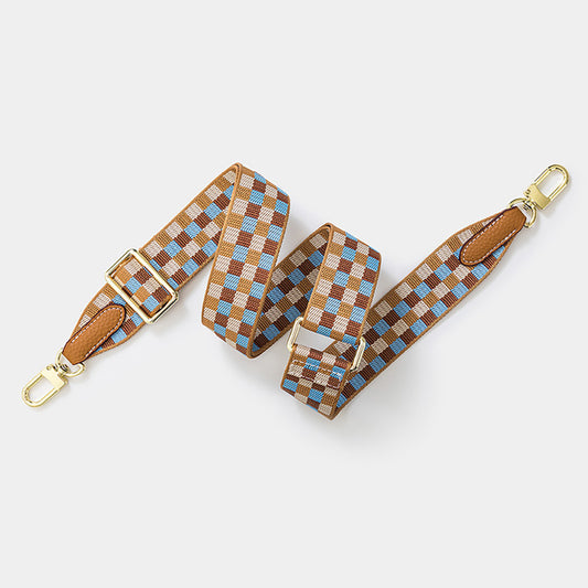 3.8cm Wide Adjustable Length Checkerboard Pattern Shoulder Strap – Durable & Versatile Bag Replacement Strap