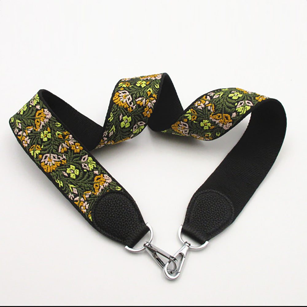 2025 New Color-Block Bag Strap, Embroidered Wide Shoulder Strap with Ethnic Style, Leather Crossbody & Shoulder Strap