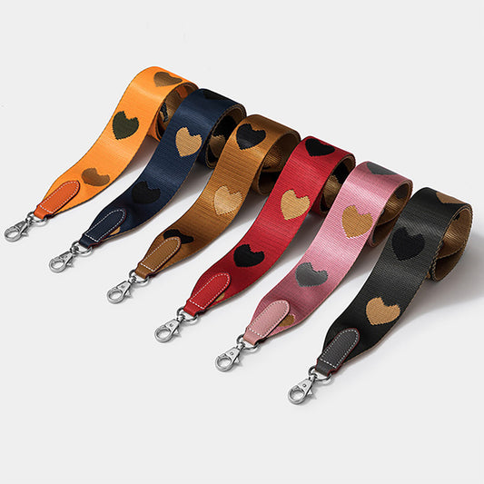 Handcrafted Heart-Shaped Canvas Strap for Women's Crossbody Bag – Adjustable Long Shoulder Strap, Premium Quality