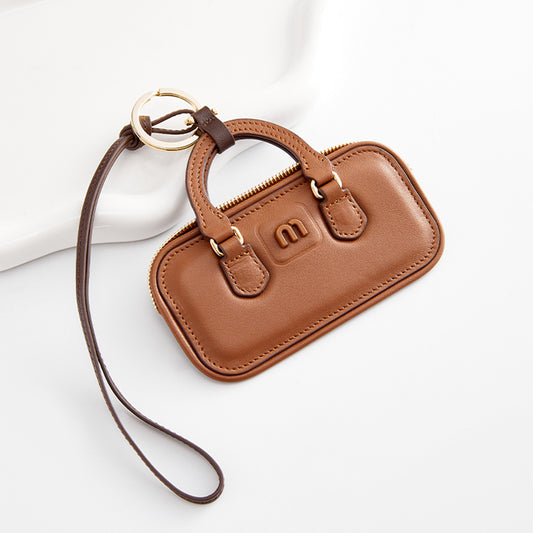 Handcrafted Genuine Leather Keychain Charm – Arcadie Keyring; Key Holder, Premium Leather Craftsmanship