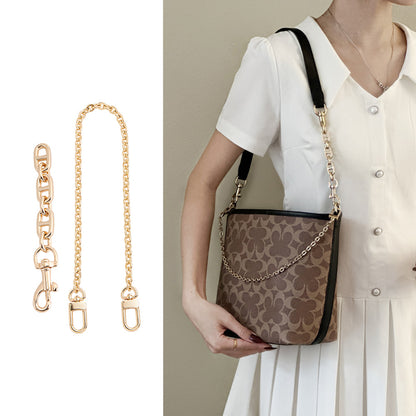 Handmade Extension Chain Shoulder Strap with Metal Decorative Chain for City17 Bucket Bag – DIY Detachable Accessory