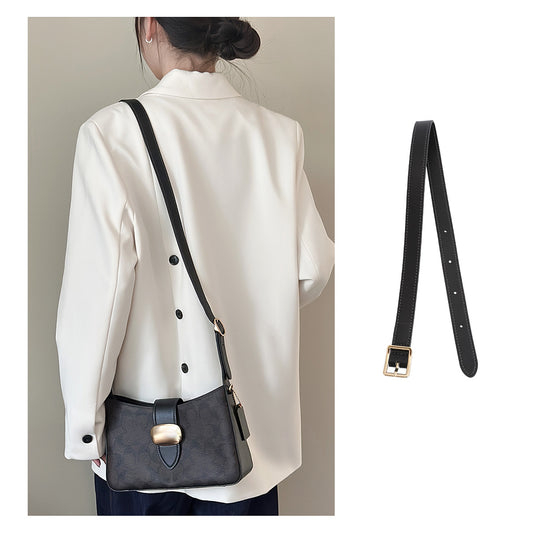 Handmade Black Leather Extended Shoulder Strap for Eliza25 Underarm Bag – Crossbody Strap Upgrade, Premium Leather, Customizable Length, DIY Bag Accessory