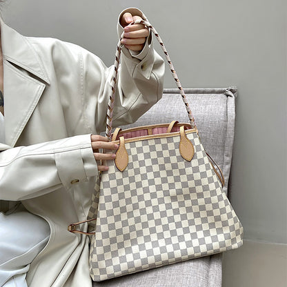 Neverfull Chessboard Woven Underarm Shoulder Strap – Custom Leather Bucket Bag Strap, Handcrafted, Upgrade Your Bag with Durable Cowhide