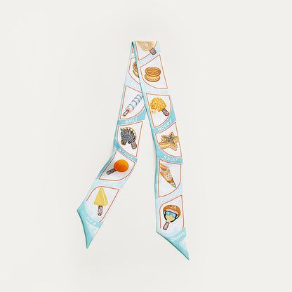 Premium Silk Scarf - 100% Mulberry Silk Twilly for Handbag Strap, Hair Accessory, and Luxury Fashion