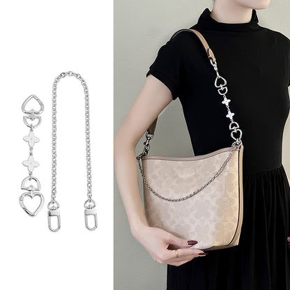 Handmade Extension Chain Shoulder Strap with Metal Decorative Chain for City17 Bucket Bag – DIY Detachable Accessory
