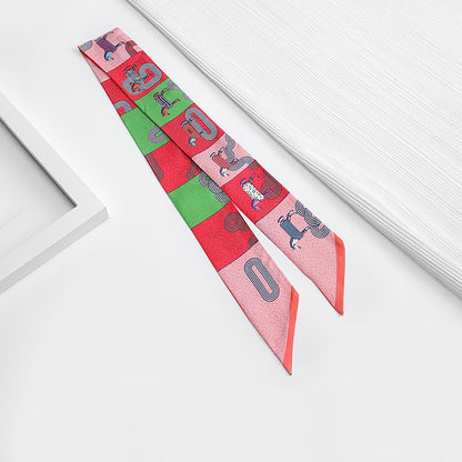 Versatile Silk Scarf - Elegant Handbag Handle Strap or Hand Accessory, Lightweight and Fashionable