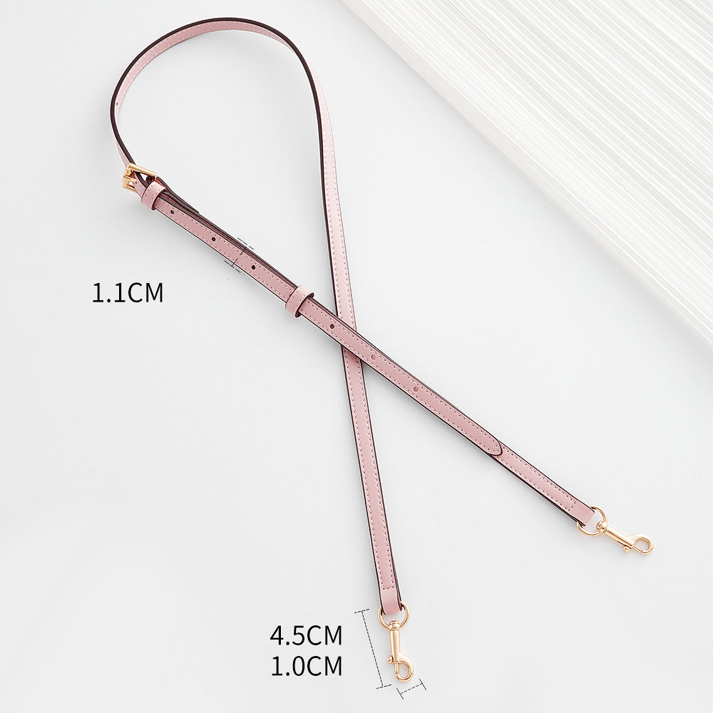 Pink Genuine Leather Adjustable Crossbody Strap & Diamond-Encrusted Fruit Charm – Bag Transformation Accessories for Women, Customizable Replacement Strap and Decorative Keychain