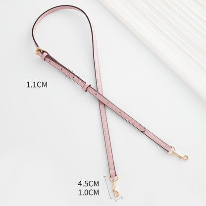 Pink Genuine Leather Adjustable Crossbody Strap & Diamond-Encrusted Fruit Charm – Bag Transformation Accessories for Women, Customizable Replacement Strap and Decorative Keychain