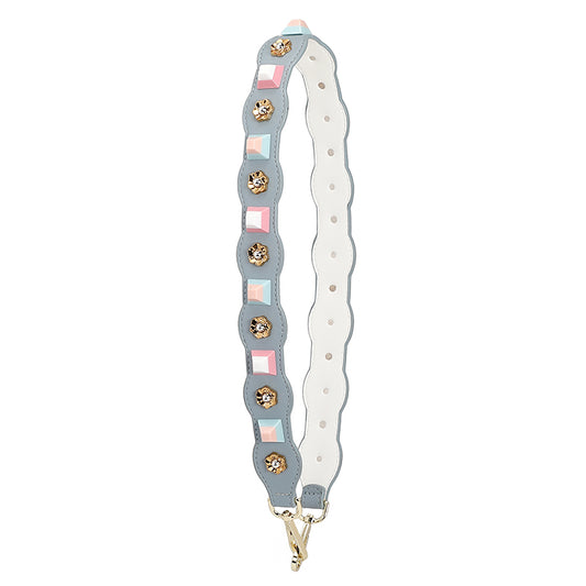New Genuine Leather Flower Studded Shoulder Strap for Women’s Bags, Wide Crossbody & Shoulder Strap, Single Purchase Accessory