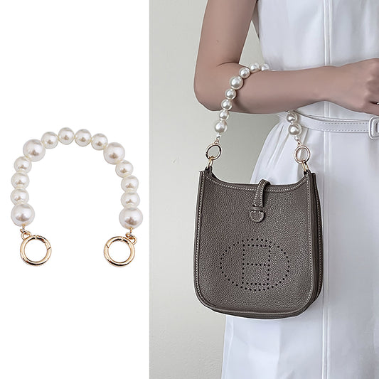 Handcrafted Pearl Bag Chain for Evelyn 16 – 1.8cm Wide Strap, Luxury Handmade Accessory