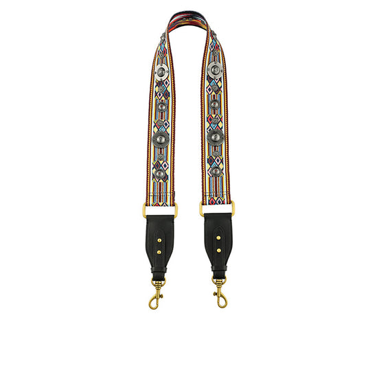 Vintage Saddle Bag Strap with Rivets – Canvas Wide Shoulder Strap for Crossbody Bag Replacement