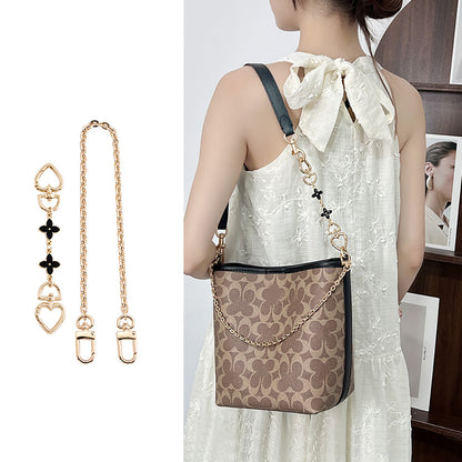 Handmade Extension Chain Shoulder Strap with Metal Decorative Chain for City17 Bucket Bag – DIY Detachable Accessory