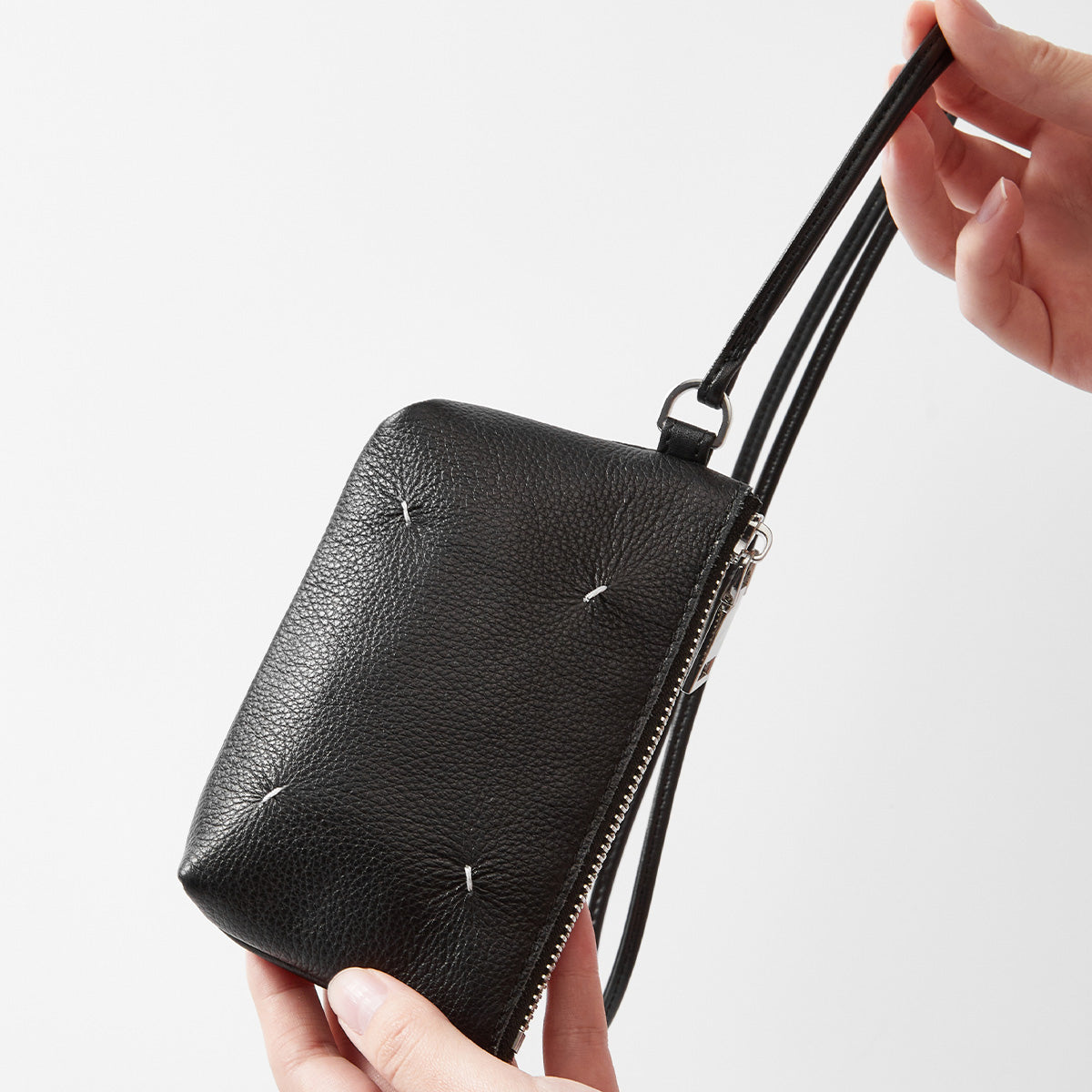 High-Quality Genuine Leather Mini Card Holder & Coin Purse – Stylish Neck Hanging Small Square Bag for ID and Essentials