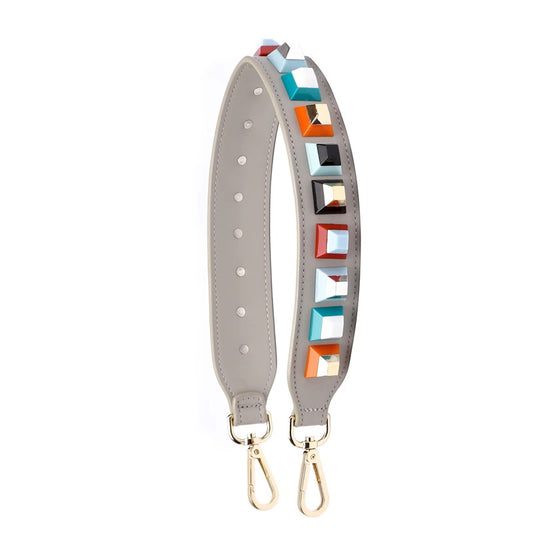 Premium Leather Shoulder Strap for Women – Floral Studded Wide Strap, High-End Replacement Strap for Handbags, Chic and Versatile Bag Accessory