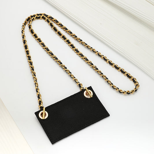 Handmade Chain Strap with Leather & Felt Liner for Women’s Wallet – Customizable Purse Accessory for Wallet Transformation
