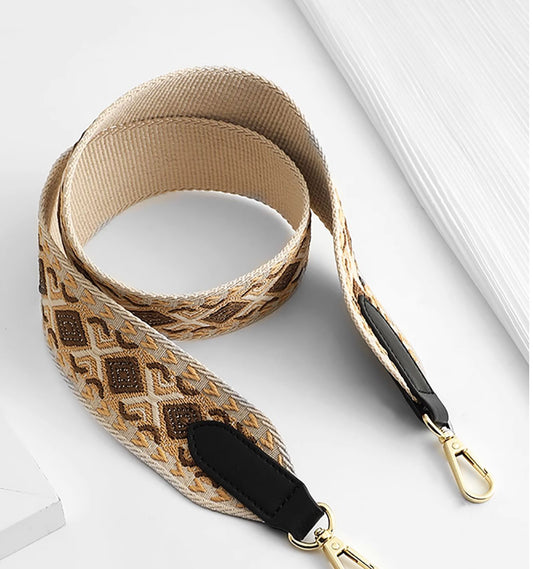 Bohemian Style Canvas Shoulder Strap, 5cm Long Bag Replacement Strap