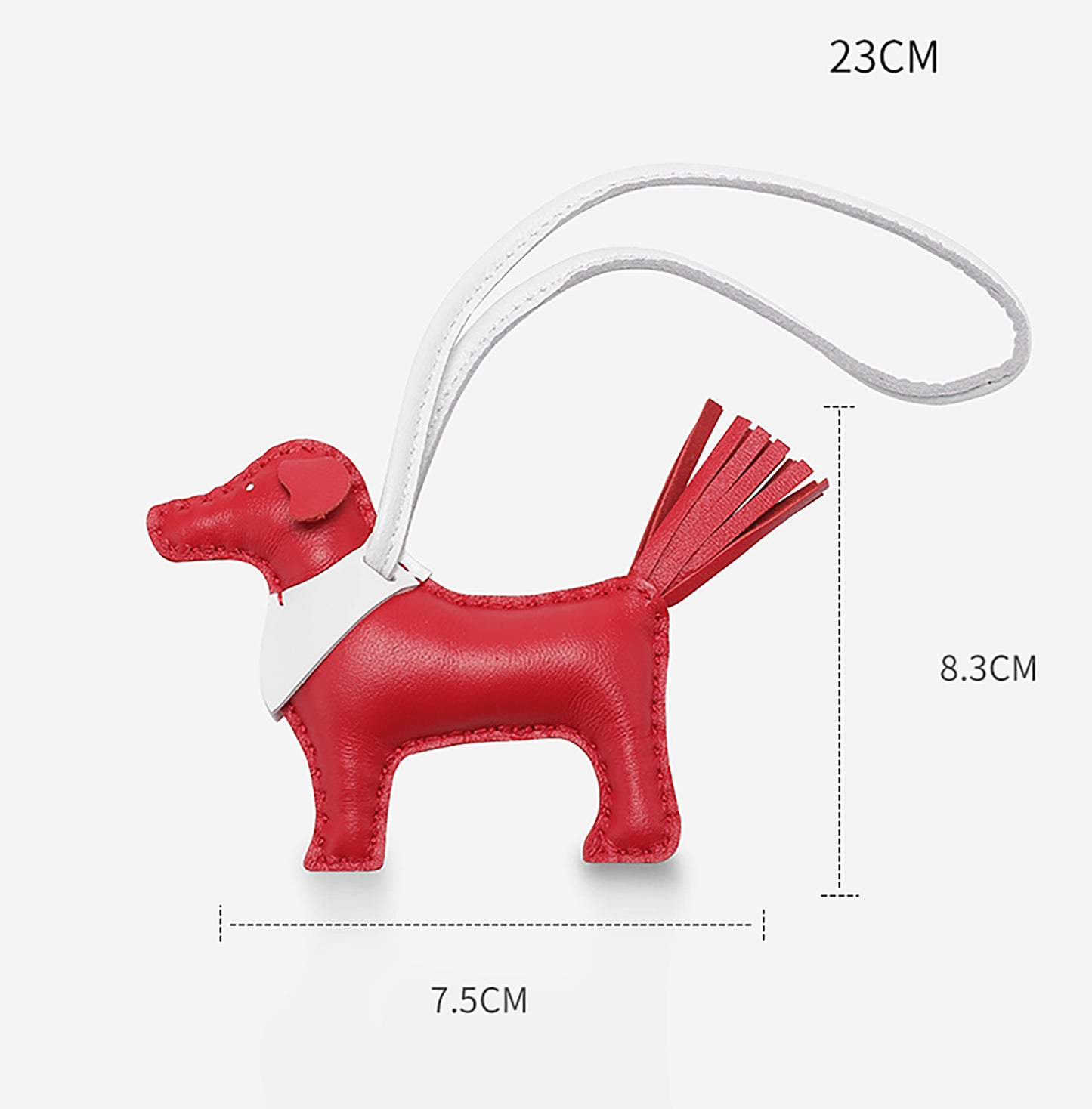 Handmade Leather Dog Keychain & Bag Charm – Cute and Compact Leather Dog Pendant, Perfect for Keys & Bags