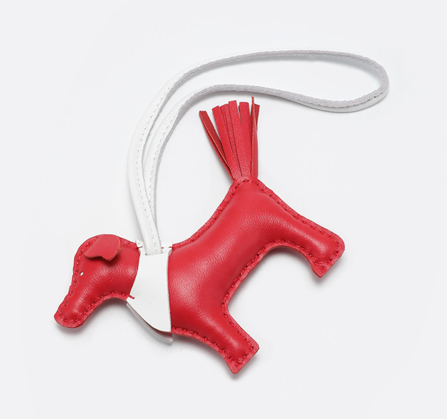 Handmade Leather Dog Keychain & Bag Charm – Cute and Compact Leather Dog Pendant, Perfect for Keys & Bags