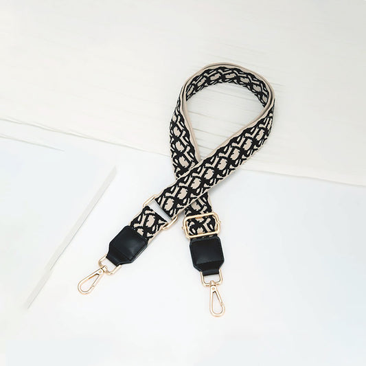 Handmade Customizable Canvas Wide Shoulder Strap – 3.8cm Adjustable Crossbody & Shoulder Strap, Color Block Design, 100-140cm Length