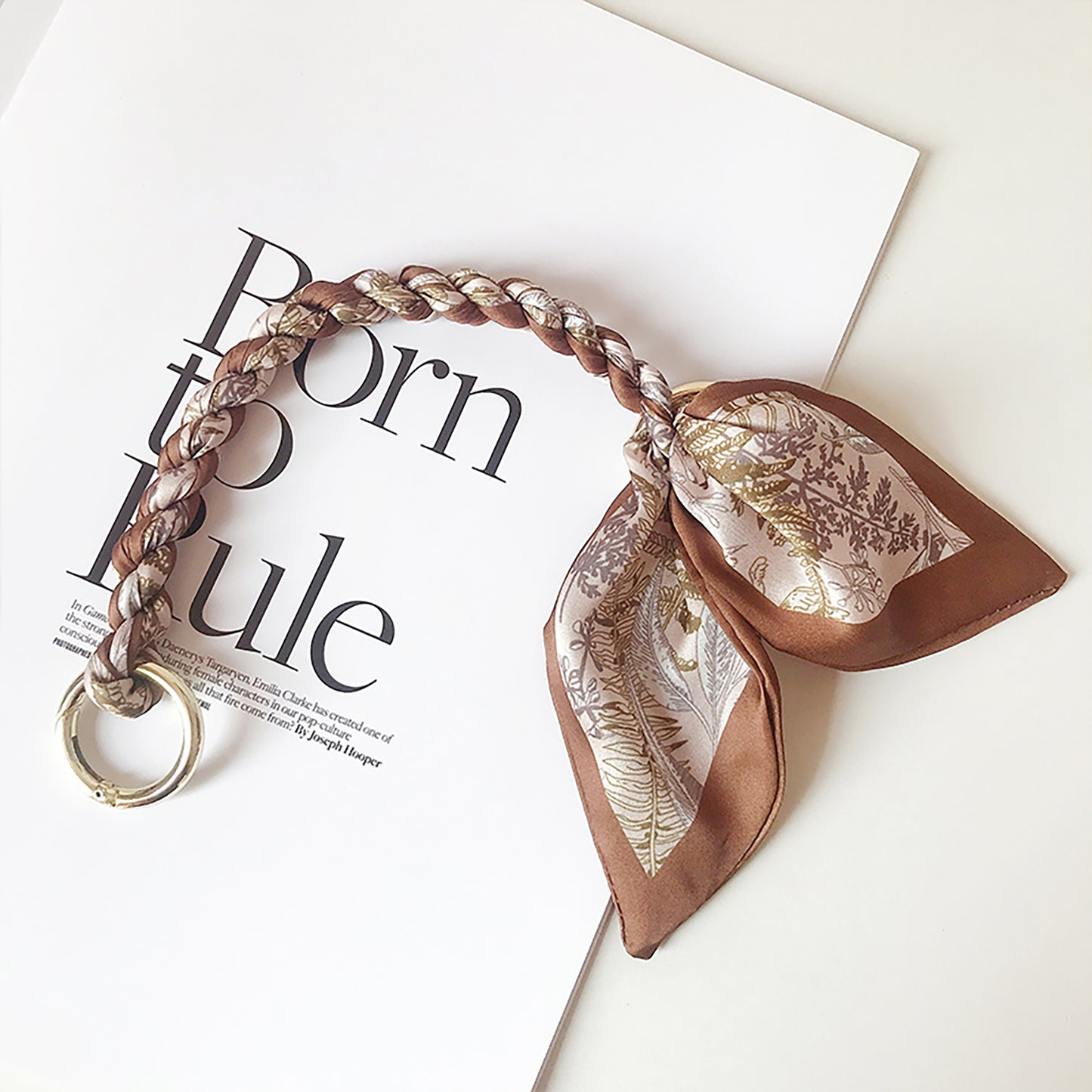 Handcrafted Silk Scarf Handbag Strap – Luxury Chain and Silk Scarf Woven DIY Decorative Chain for Bag Replacement