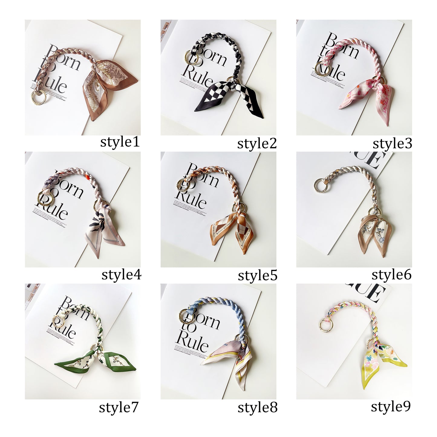Handcrafted Silk Scarf Handbag Strap – Luxury Chain and Silk Scarf Woven DIY Decorative Chain for Bag Replacement