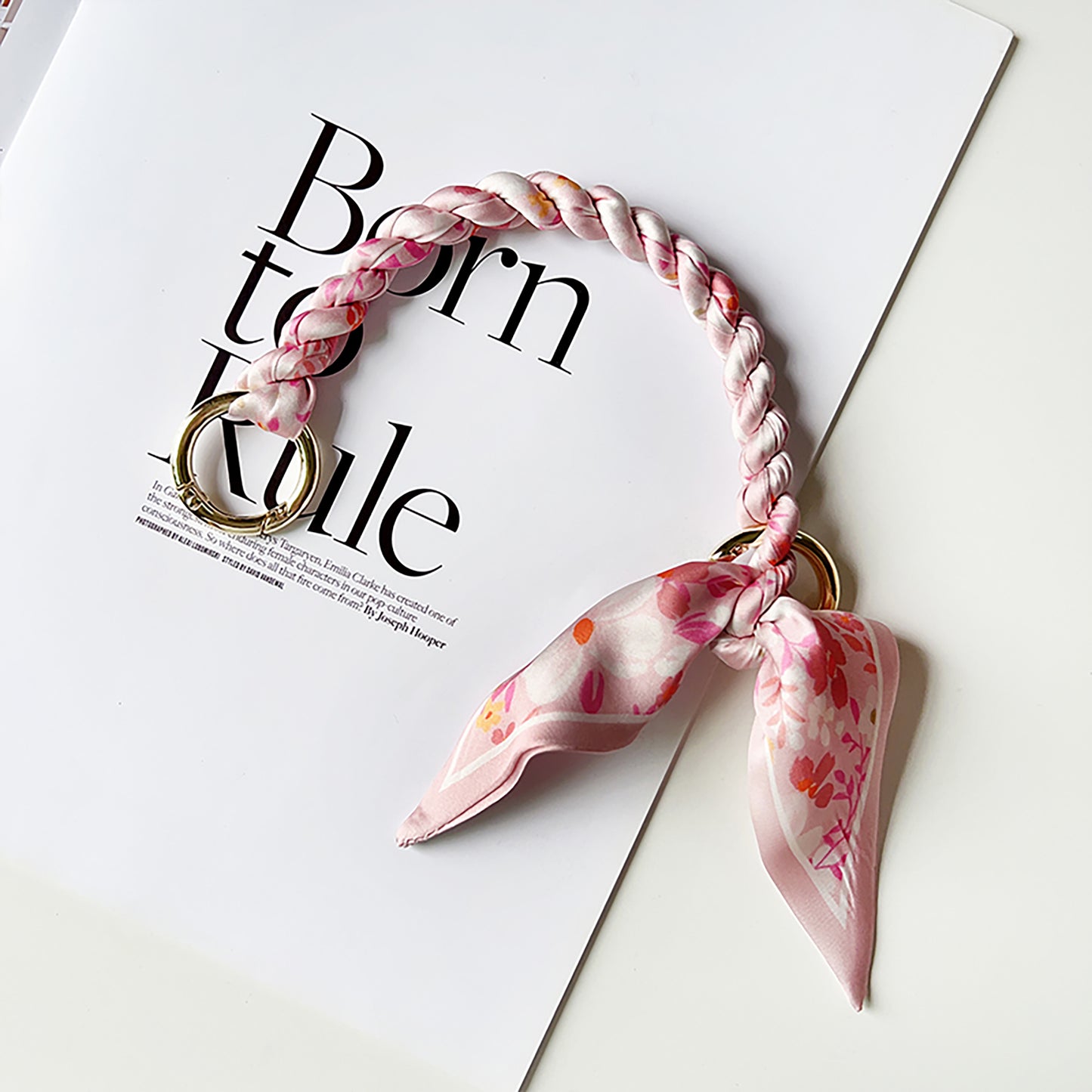 Handcrafted Silk Scarf Handbag Strap – Luxury Chain and Silk Scarf Woven DIY Decorative Chain for Bag Replacement