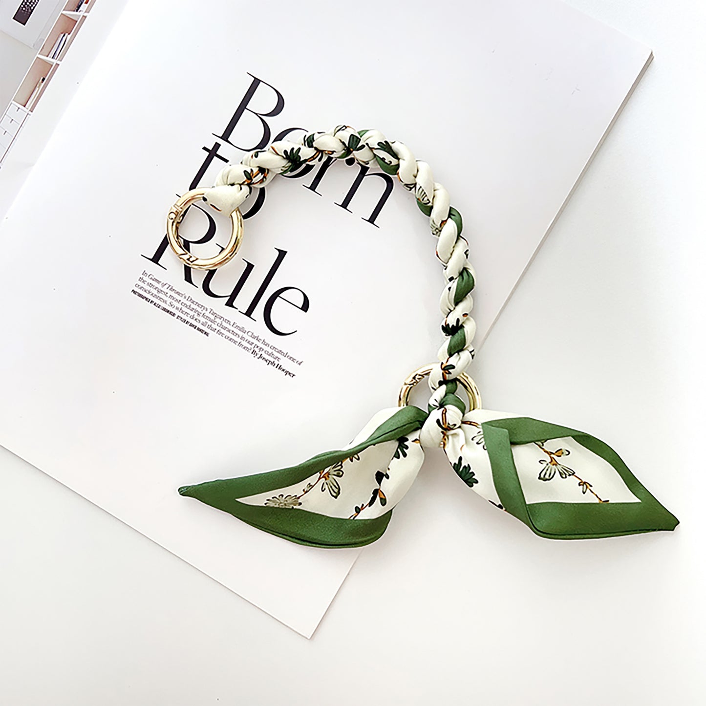 Handcrafted Silk Scarf Handbag Strap – Luxury Chain and Silk Scarf Woven DIY Decorative Chain for Bag Replacement