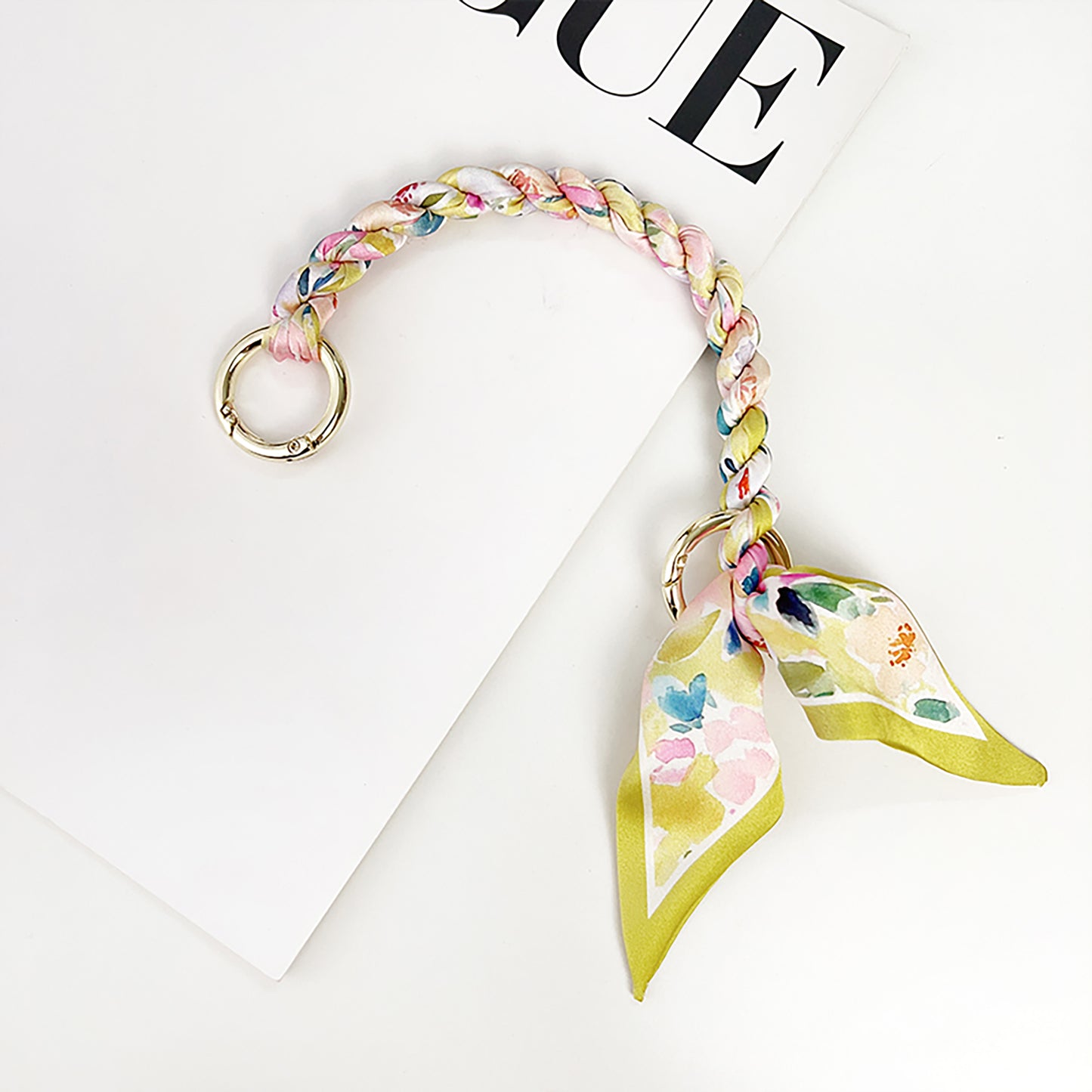 Handcrafted Silk Scarf Handbag Strap – Luxury Chain and Silk Scarf Woven DIY Decorative Chain for Bag Replacement
