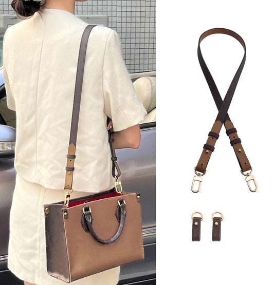 Handcrafted Reversible Crossbody Strap for OnTheGo Bag – Dual-Color Design, Luxury Handmade Accessory
