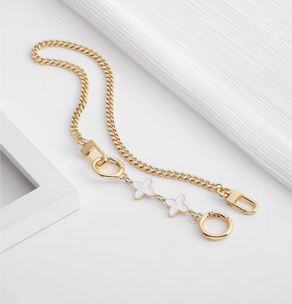 Metal Chain Extension with Four-Leaf Clover Design – Replacement Strap for Small Shoulder & Clutch Bags