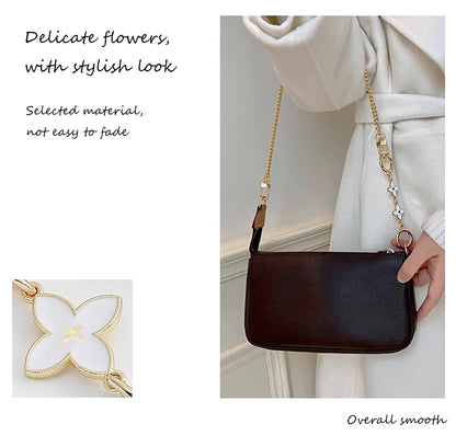Metal Chain Extension with Four-Leaf Clover Design – Replacement Strap for Small Shoulder & Clutch Bags