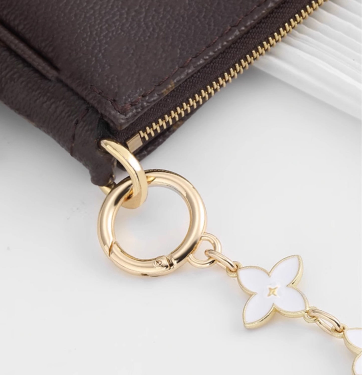 Metal Chain Extension with Four-Leaf Clover Design – Replacement Strap for Small Shoulder & Clutch Bags