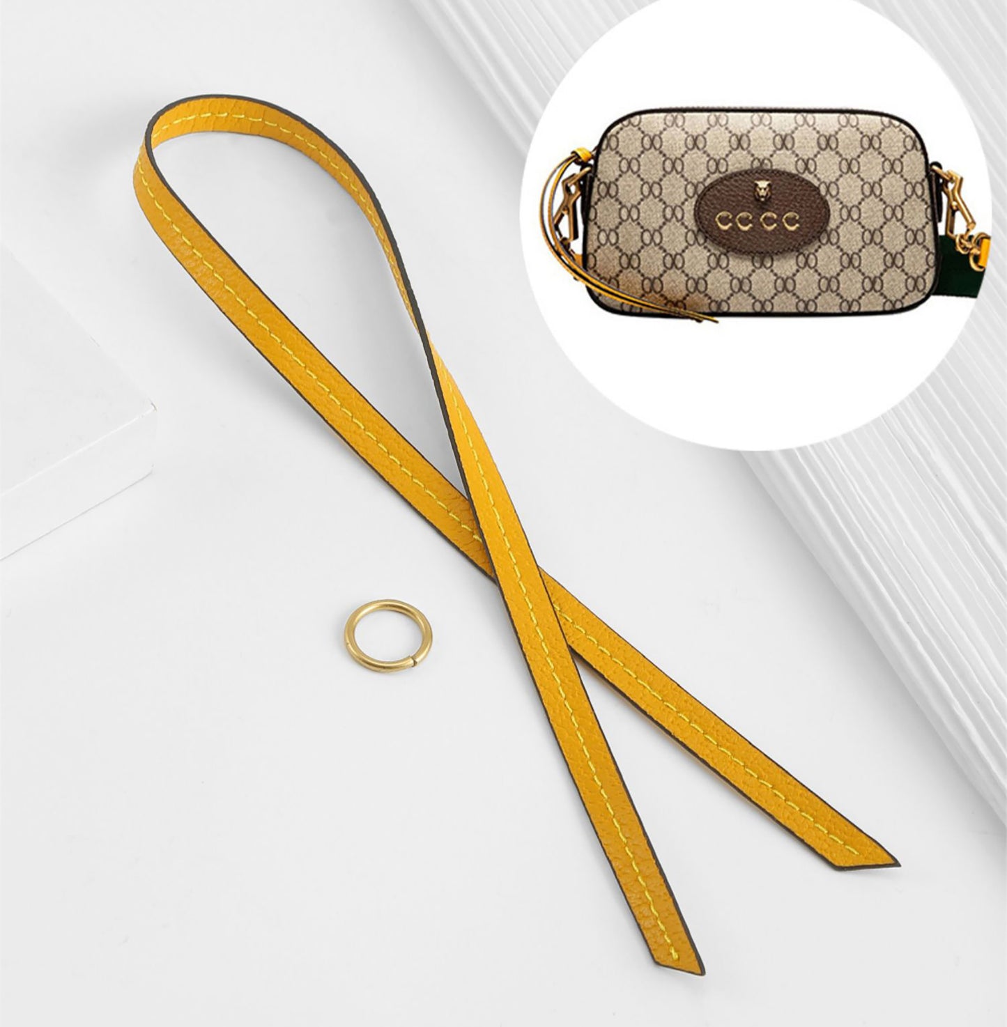 Genuine Leather Replacement Strap for Marmont Bag – 0.8cm Width, 23cm Length, Versatile Rope-style Cord Accessory