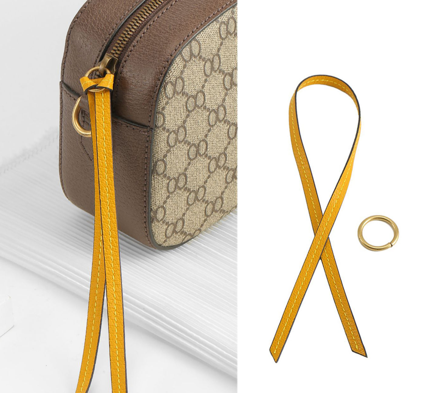 Genuine Leather Replacement Strap for Marmont Bag – 0.8cm Width, 23cm Length, Versatile Rope-style Cord Accessory
