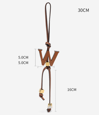 Bag letter accessories, genuine leather charm, high-end keychain