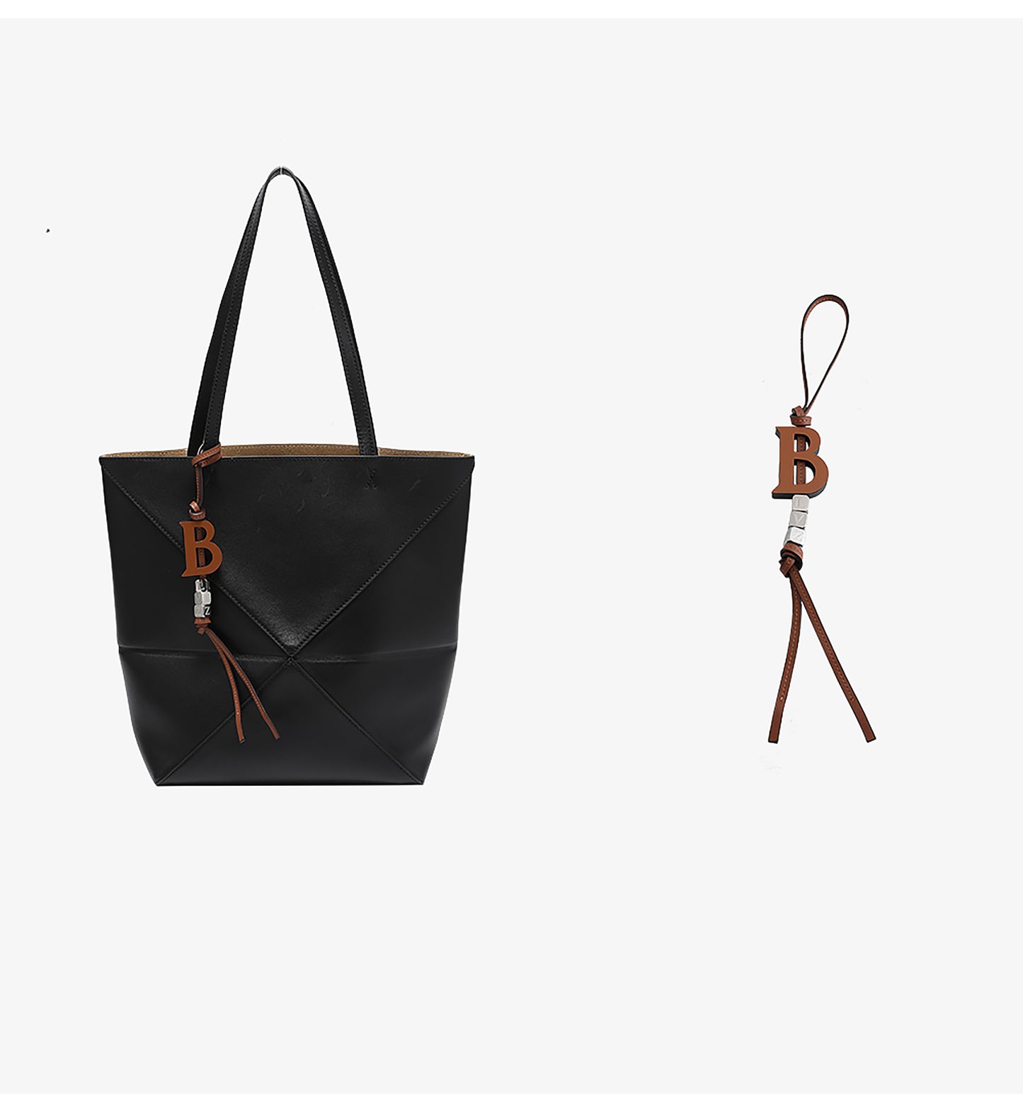 Bag letter accessories, genuine leather charm, high-end keychain