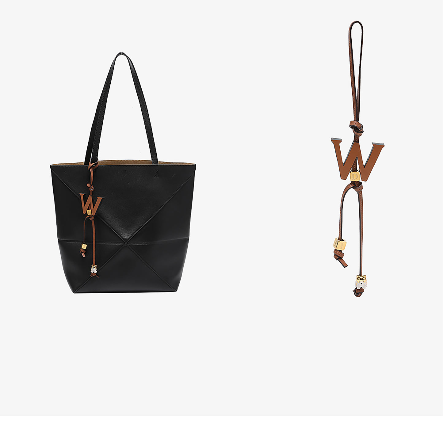 Bag letter accessories, genuine leather charm, high-end keychain