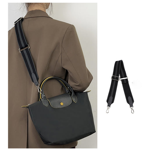 Le Pliage Energy bag adjustable bag strap,canves 4.7cm wide canvas straps, diagonal stripes instead of straps