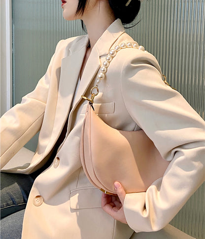 DIY oversized pearl bag chain accessories, handbag straps with short handle chains