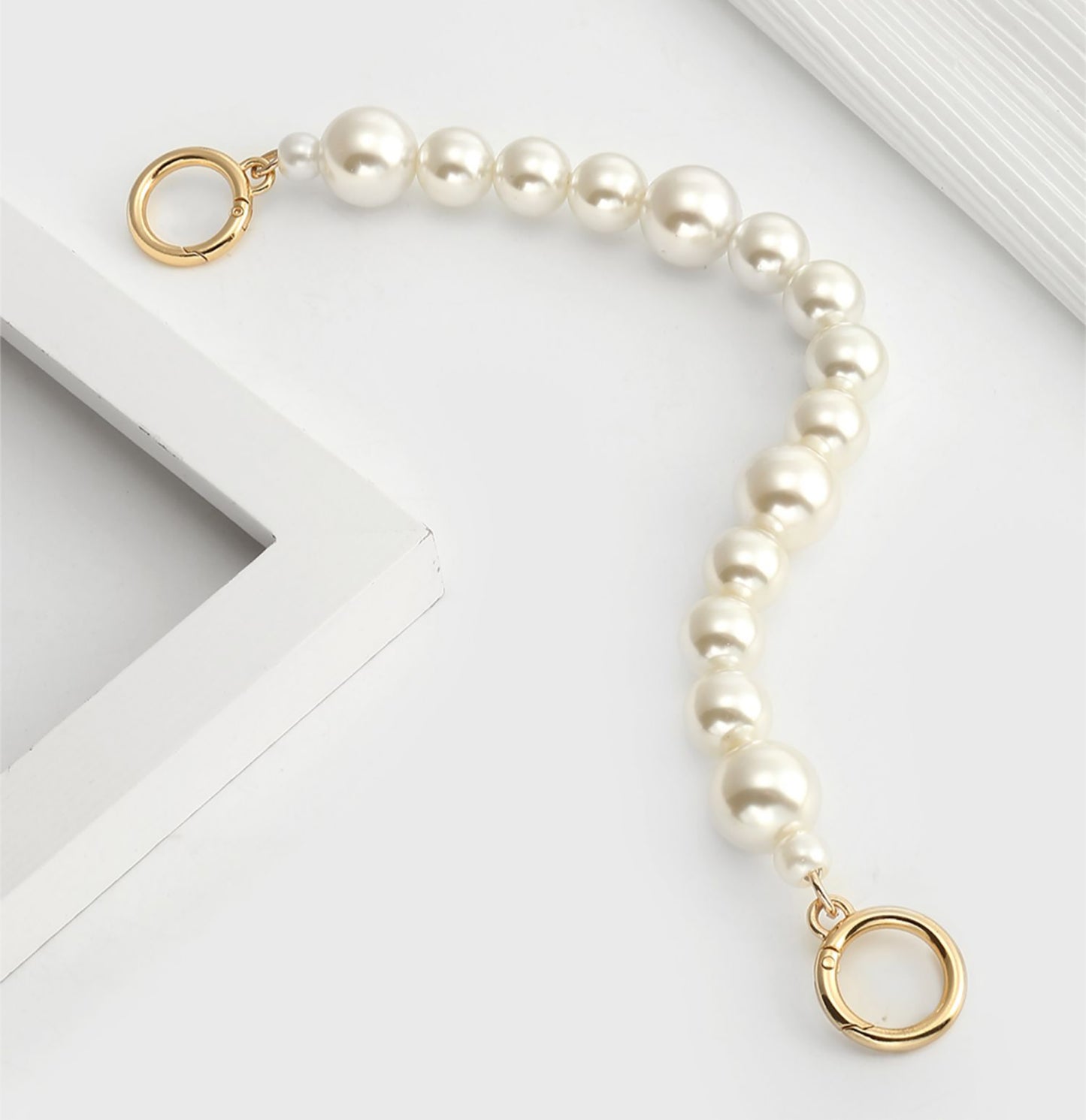 DIY oversized pearl bag chain accessories, handbag straps with short handle chains