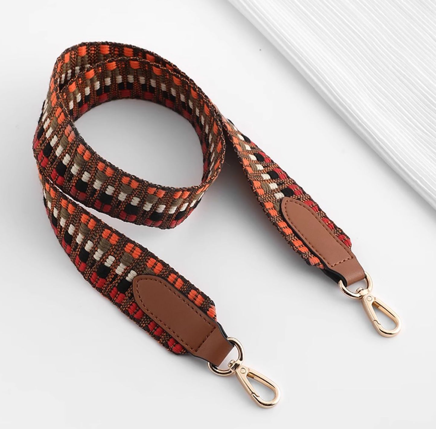 Boho Ethnic-Style Canvas Shoulder Strap – Adjustable Crossbody & Backpack Replacement Strap, Versatile Bag Accessory