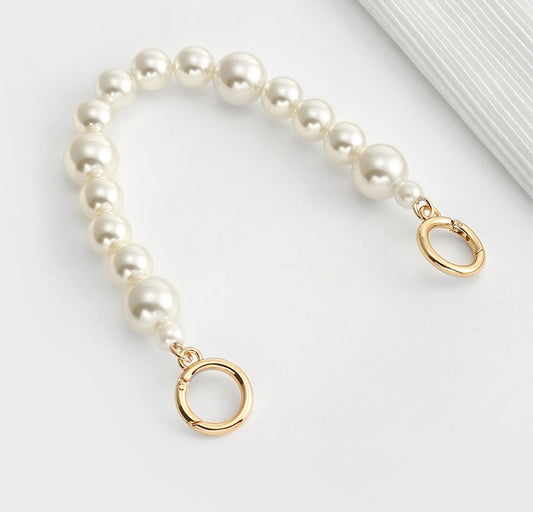 DIY oversized pearl bag chain accessories, handbag straps with short handle chains